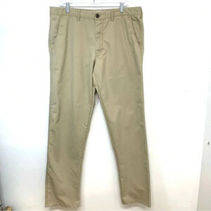 Haggar LK Life Well Made Mens Chino Pants 36x32  Tan Neutral‎ Flat Front Pockets